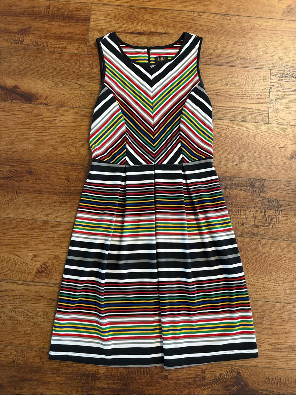 ILE New York Striped Stripe Fit & Flare Dress Size 8